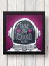 Art Frame Wall Hanging or Office Desk Accessory Love You To The Moon Typography